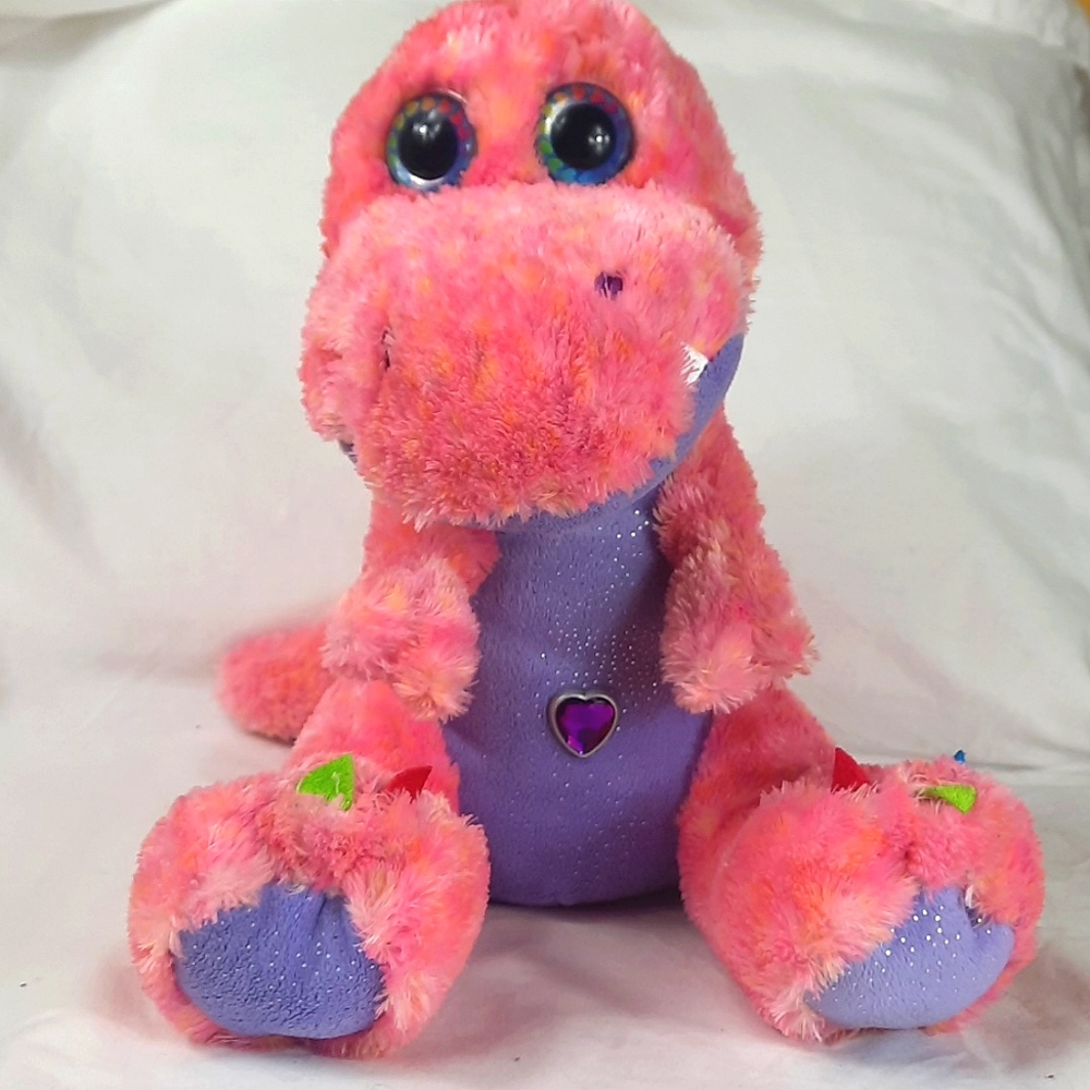 Wild Republic T-Rex Pink Dinosaur 13" Plush Stuffed Animal Pink Purple
